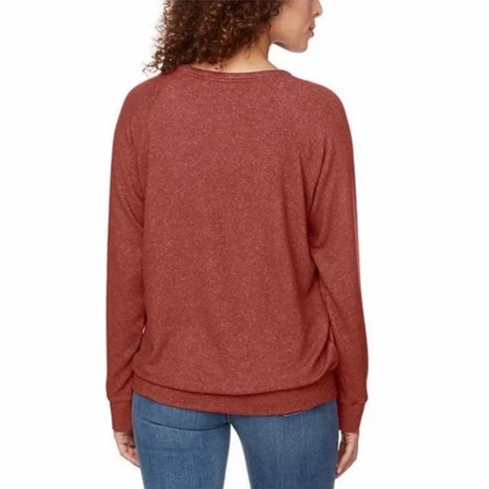 Buffalo Ladies' Cozy Crewneck Top Heather Rust XXL NWT - Picture 2 of 2